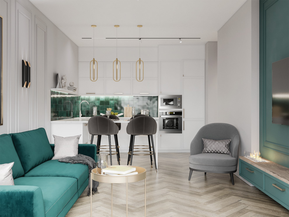 Дизайн гостиной в ЖК Clever Park