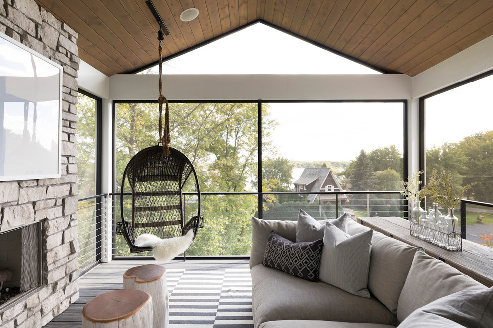 Modern Farmhouse with views of Prior Lake - Farmhouse - Porch ...