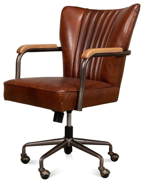 Industrial Style Leather Desk Chair Industrial Office Chairs by