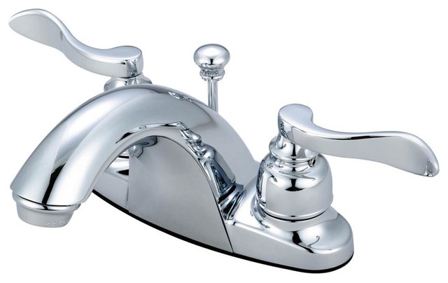Modern Centerset Lavatory Faucet With Retail Pop Up Traditional