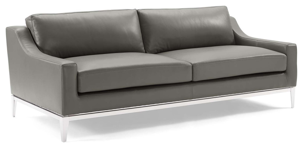 Modway Furniture Harness 83.5" Stainless Steel Base Sofa, Gray -EEI-3444-GRY