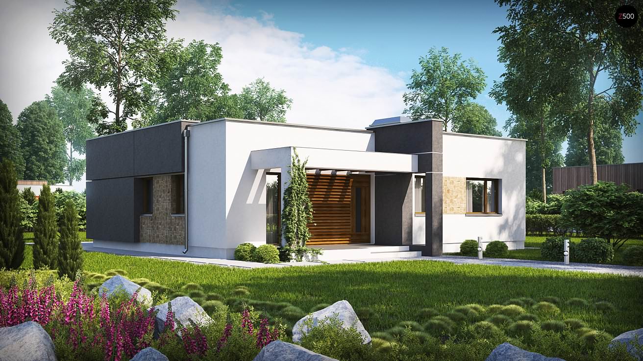 Zx105 Небольшой дом в стиле хай-тек — элегантный, практичный и экономичный.