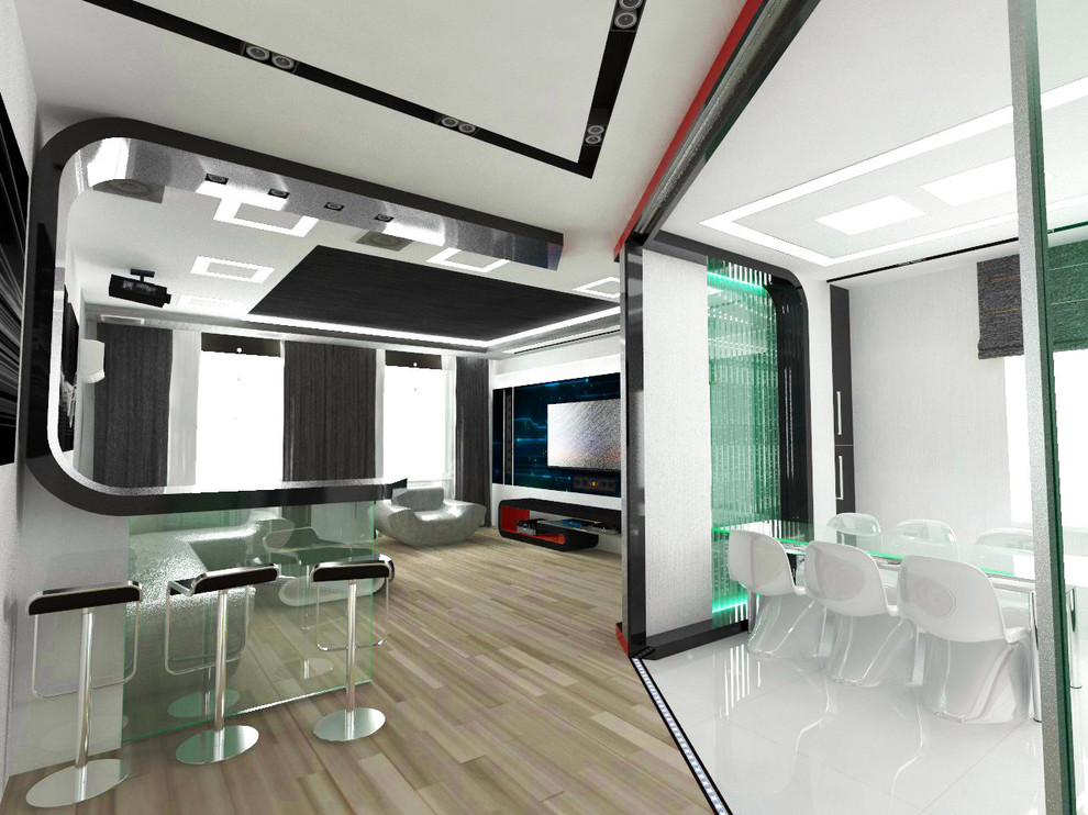 квартира стиль хай тэк + футуризм