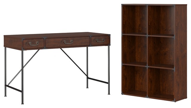 Ironworks 48 Writing Desk And Bookcase Kathy Ireland Office