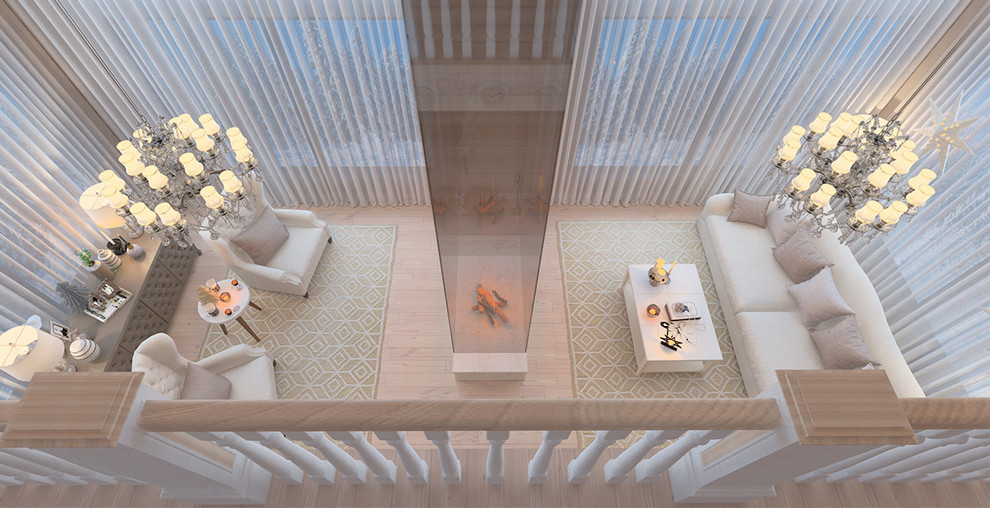 Новогодний интерьер в доме из клееного бруса