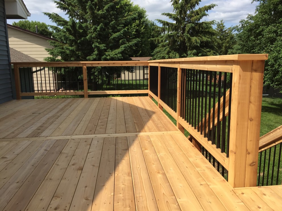 Inspiration for a backyard deck remodel in Minneapolis