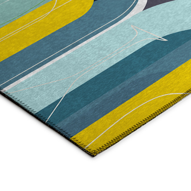 Indoor/Outdoor Kendall KE13 Ink Machine Washable 10' x 14' Rug, 2'3