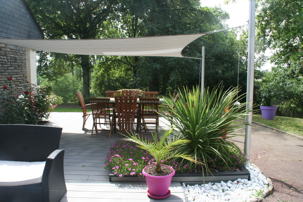 Exemple d'une terrasse tendance.