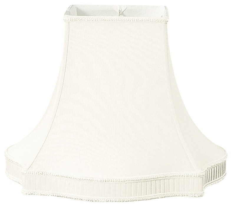 Fancy Square Bell with Bottom Gallery Designer Lampshade, Eggshell