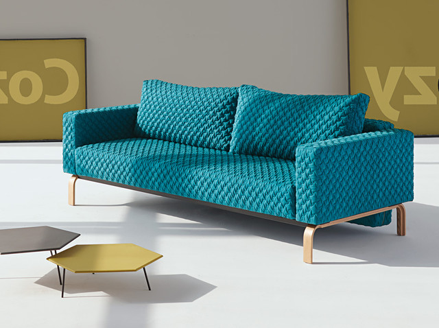 Innovation USA | Cassius Coz Petrol Sofa Bed | Lacquered Oak Legs -$2430.73  - Modern - New York - by Modern Sofa Beds | Houzz IE