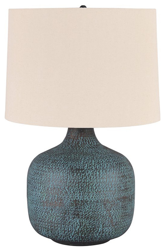 Ashley Furniture Malthace Metal Table Lamp in Patina