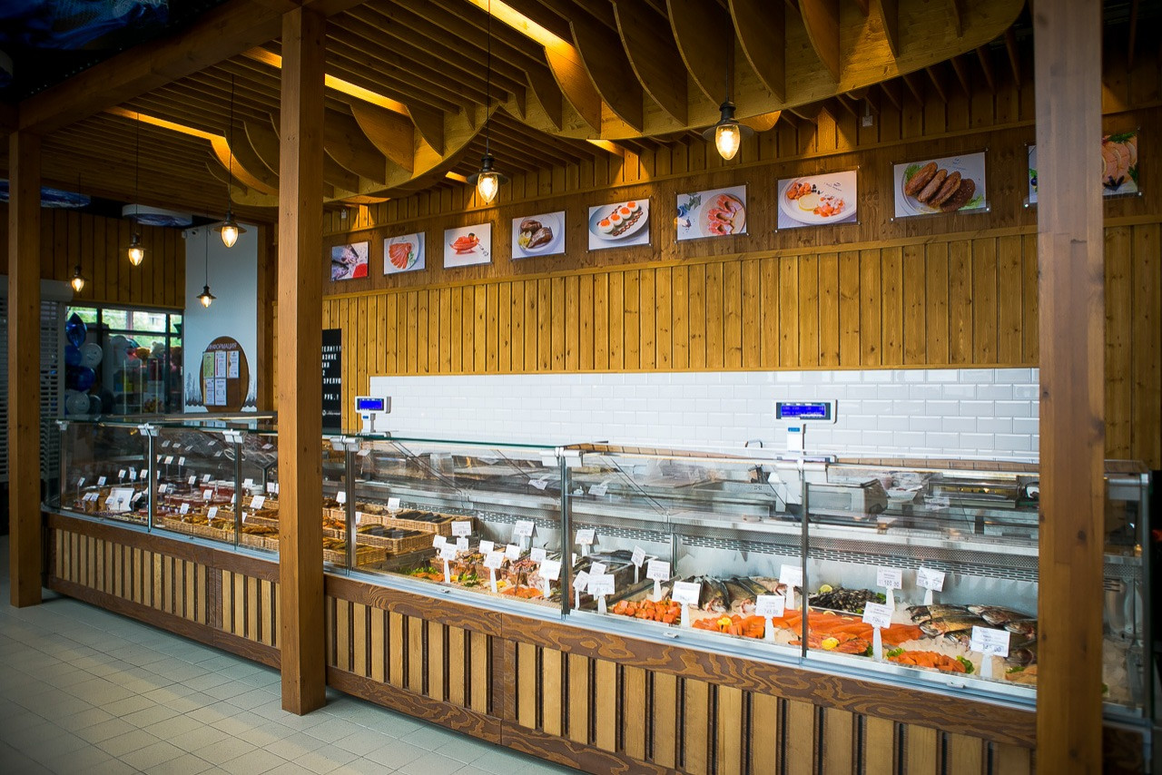 Визуализация магазина форелевого хозяйства на севере Карелии