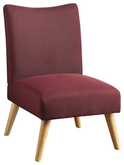Furniture of America Lohen Fabric Upholstered Armless Chair in Purple