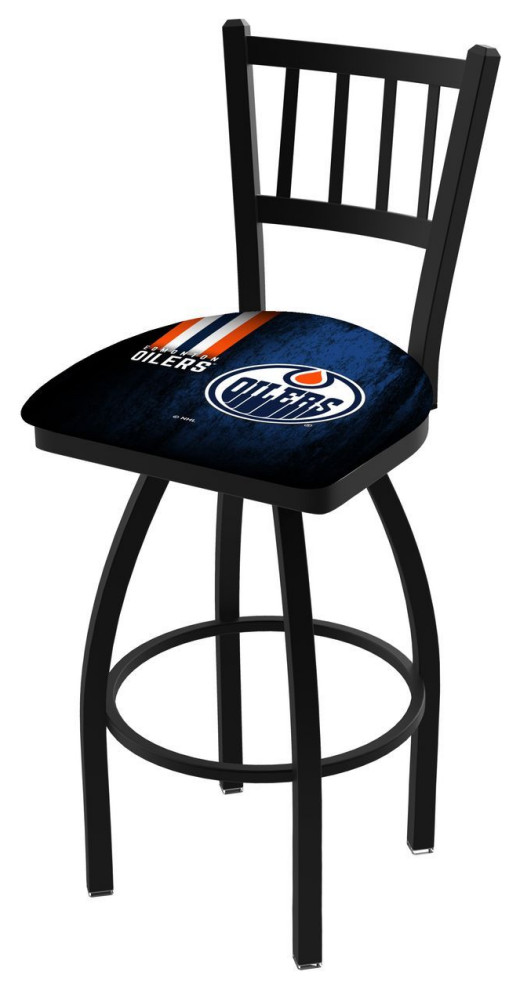 Holland L018 03 Edmonton Oilers 30" Swivel Bar Stool Black