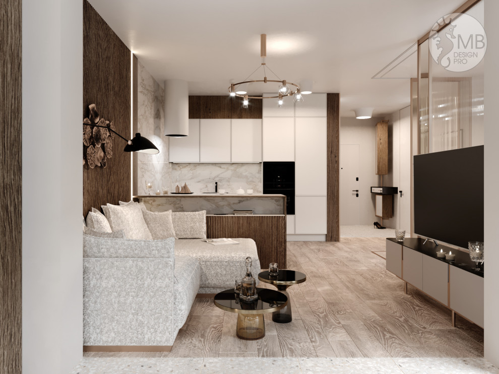 Квартира в золотисто-бежевых тонах