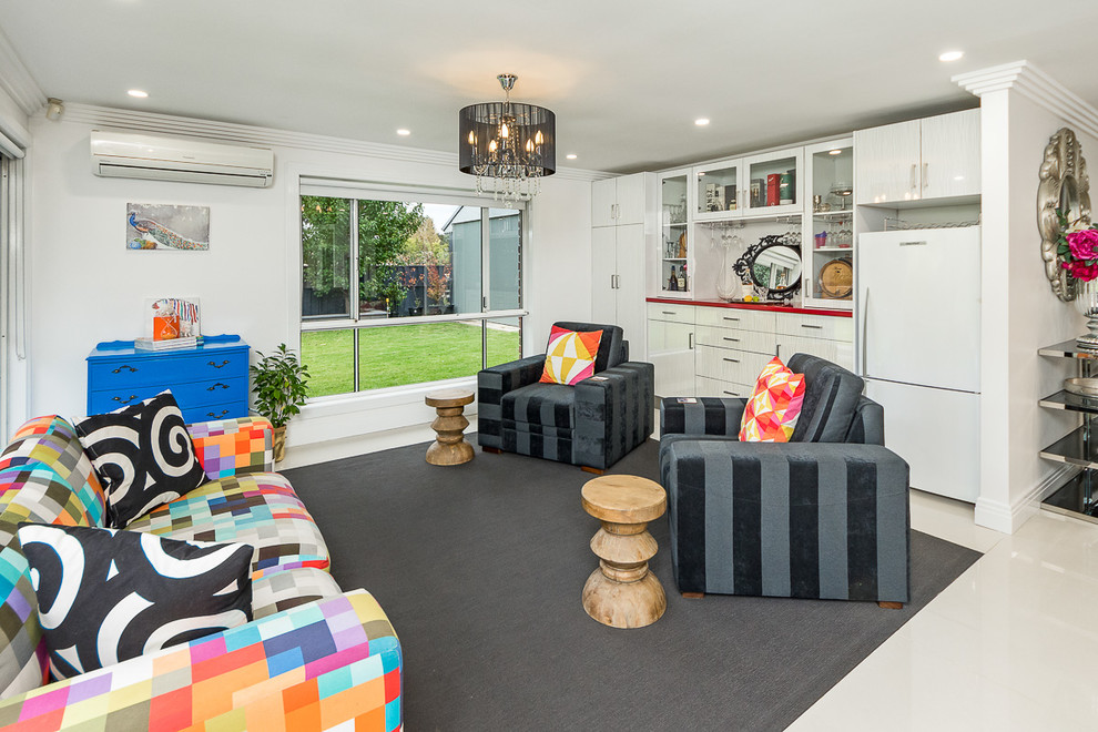 Photo of a contemporary family room in Adelaide.