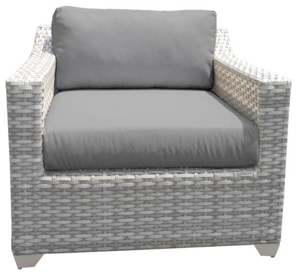 Fairmont Club Chair, Gray Tropical Outdoor Lounge Chairs by