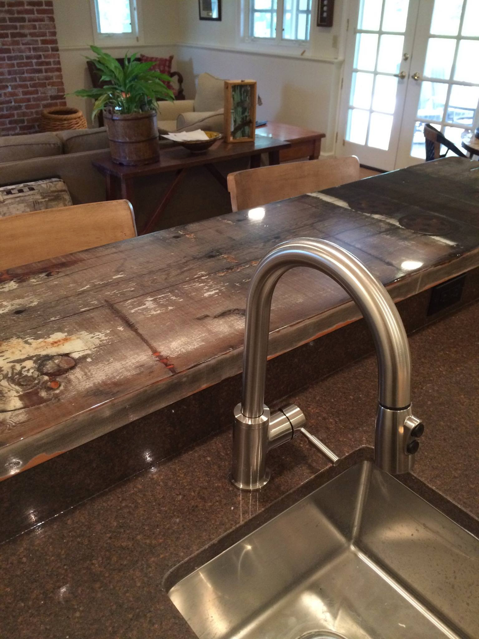 Custom Installation - Wet-bar counter-top by IGL Recycled Timbers. Early 1900's