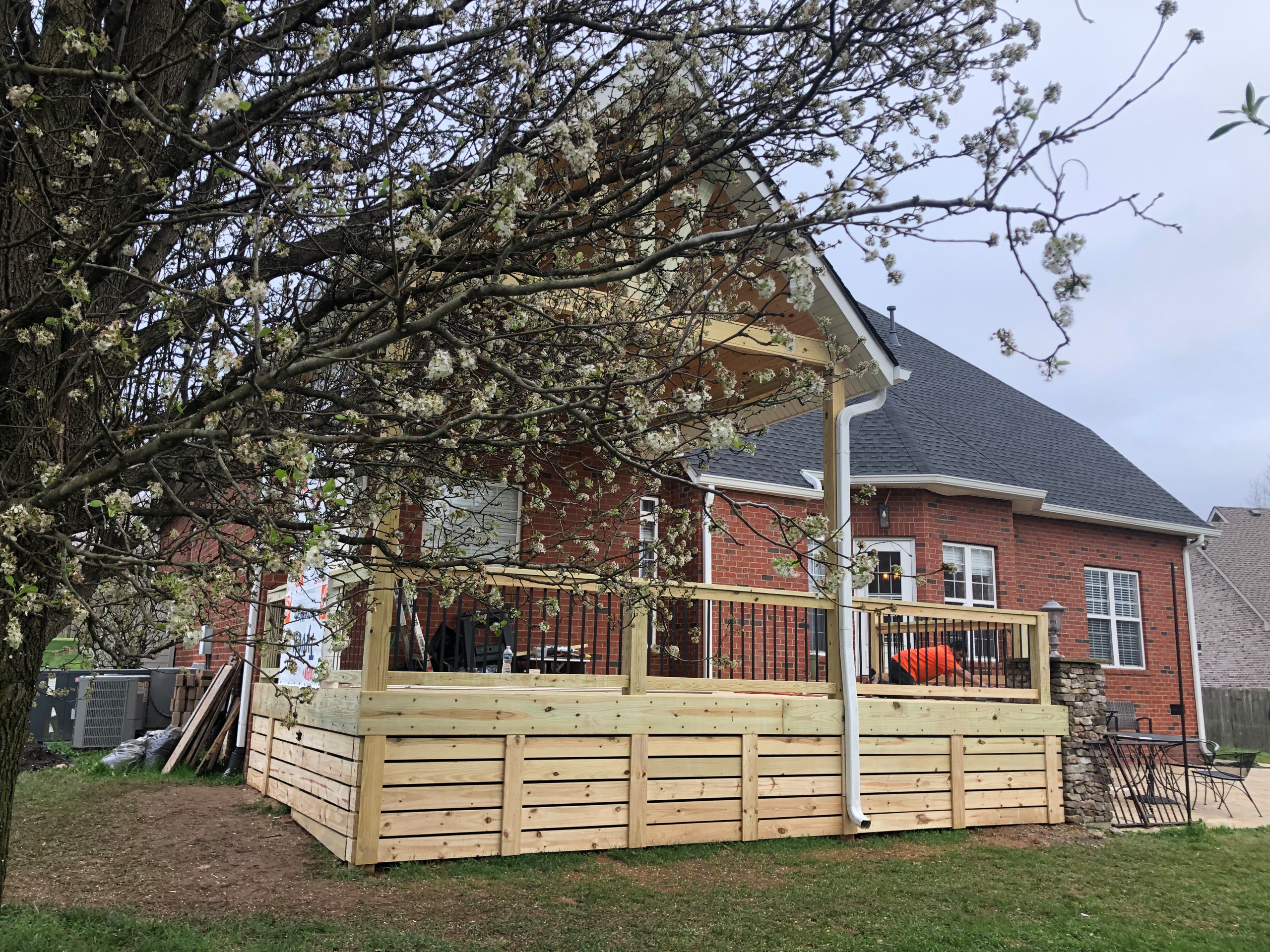 Gable extension with deck