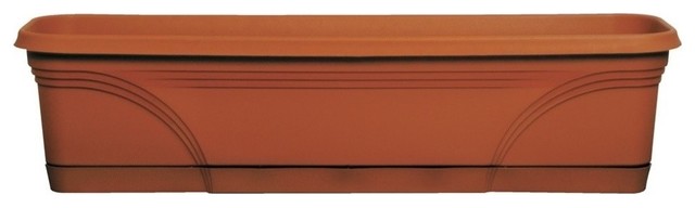 Southern Patio Window Box 36″ – Blumenkasten Aus Poly-Resin, Terracotta-Farbe, Für Fensterbank & Balkon