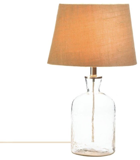 Clear Ripple Glass Bottle Table Lamp Transitional Lamps Clear Ripple Glass Bottle Table Lamp