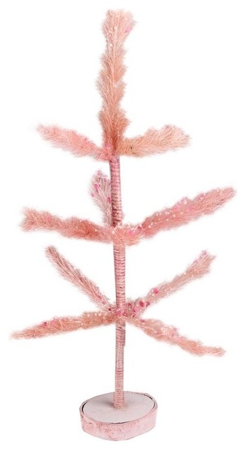 19" Pastel Peach Sisal Pine Artificial Easter Tree