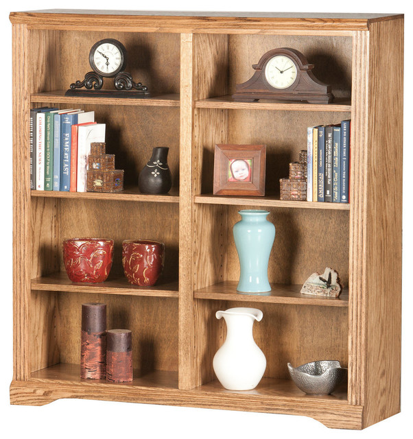 Eagle Furniture Oak Ridge, 48" Tall, Double Wide Bookcase, Lite Oak