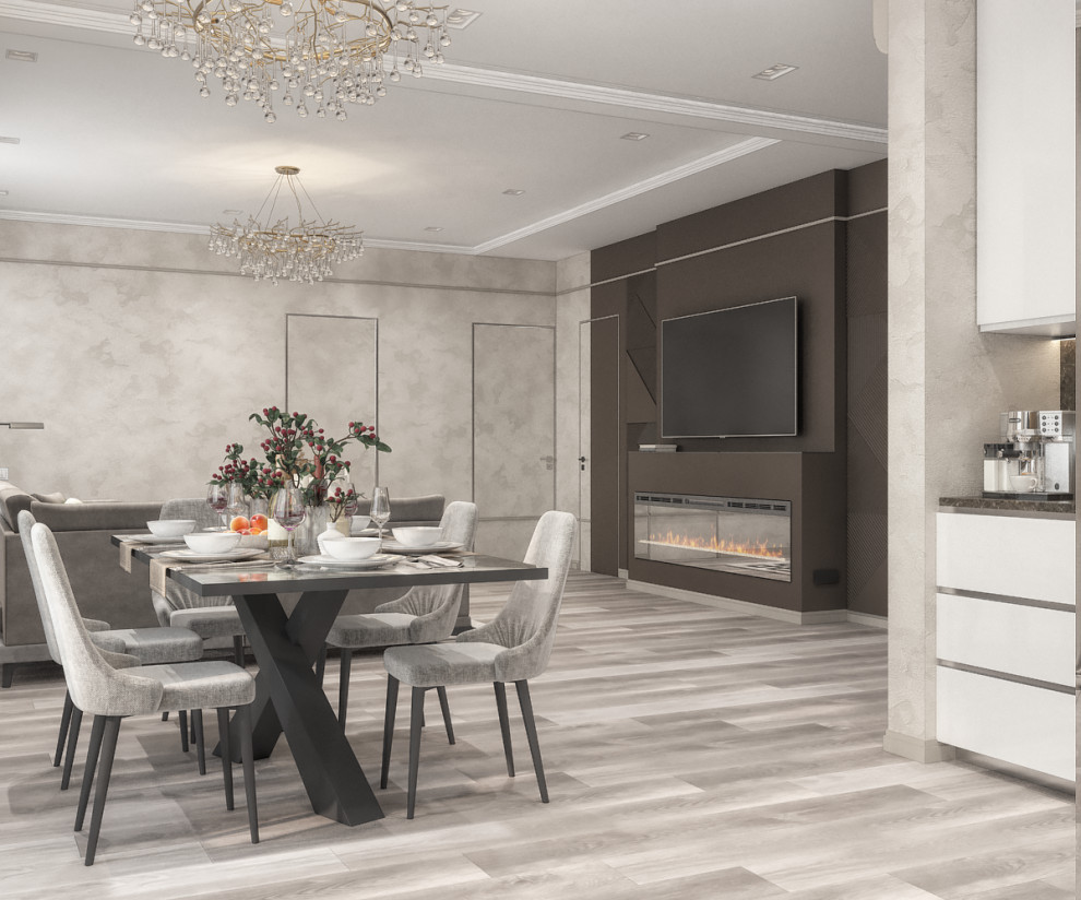 Квартира в эко-квартале Flora&Fauna (кухня-гостиная)