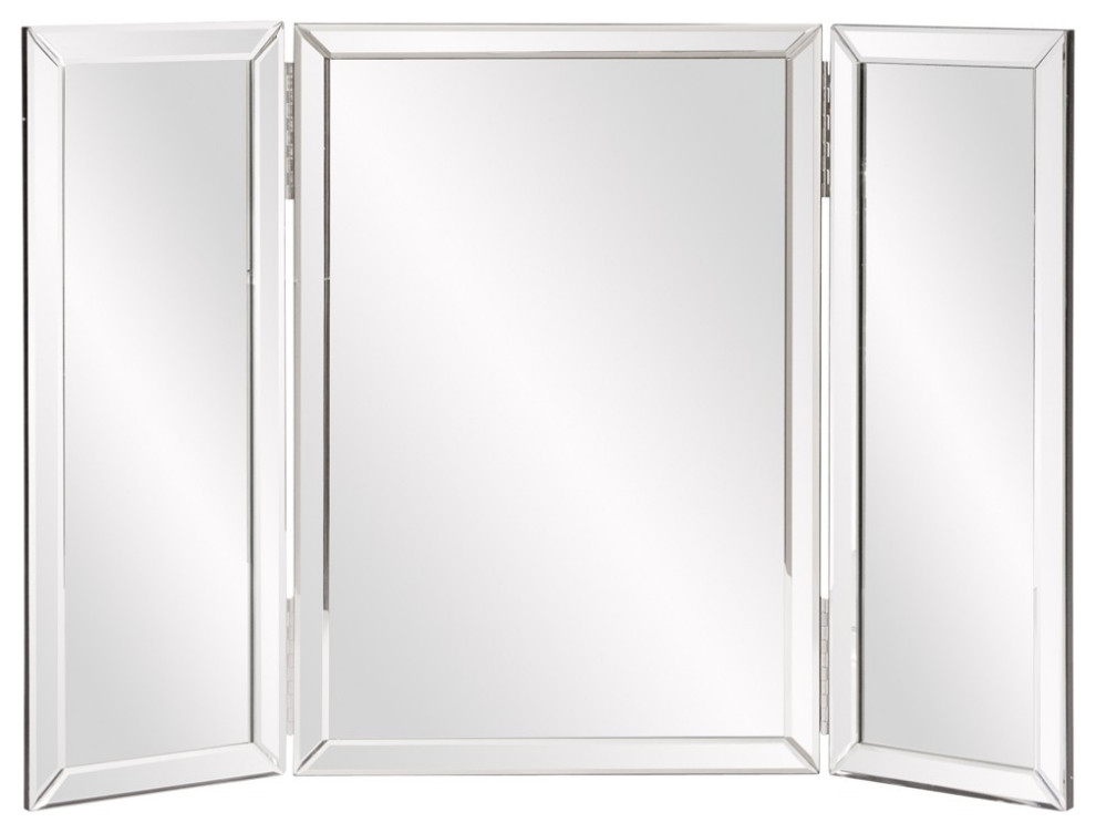 HomeRoots 2 Door Rectangular Central Mirror Hinged Vanity Mirror