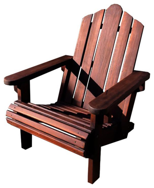 Best Redwood 36" Solid Wood Adirondack Chair in Mission Brown Stain
