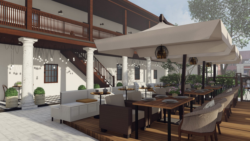 Летнее кафе на территории усадьбы Т. Рябининой