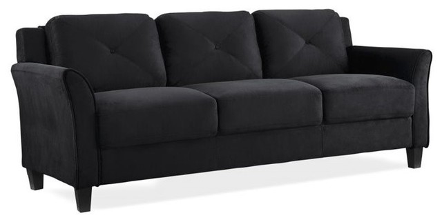 Lifestyle Solutions Hartford Microfiber Sofa In Black