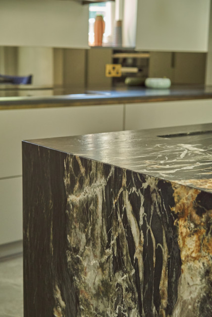 Bespoke Kitchen with Stunning Stone and Parquet Floor contemporary-kitchen