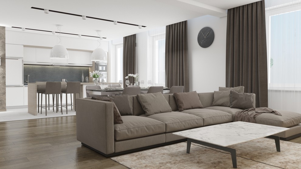 Интерьер в современном стиле с элементами роскоши