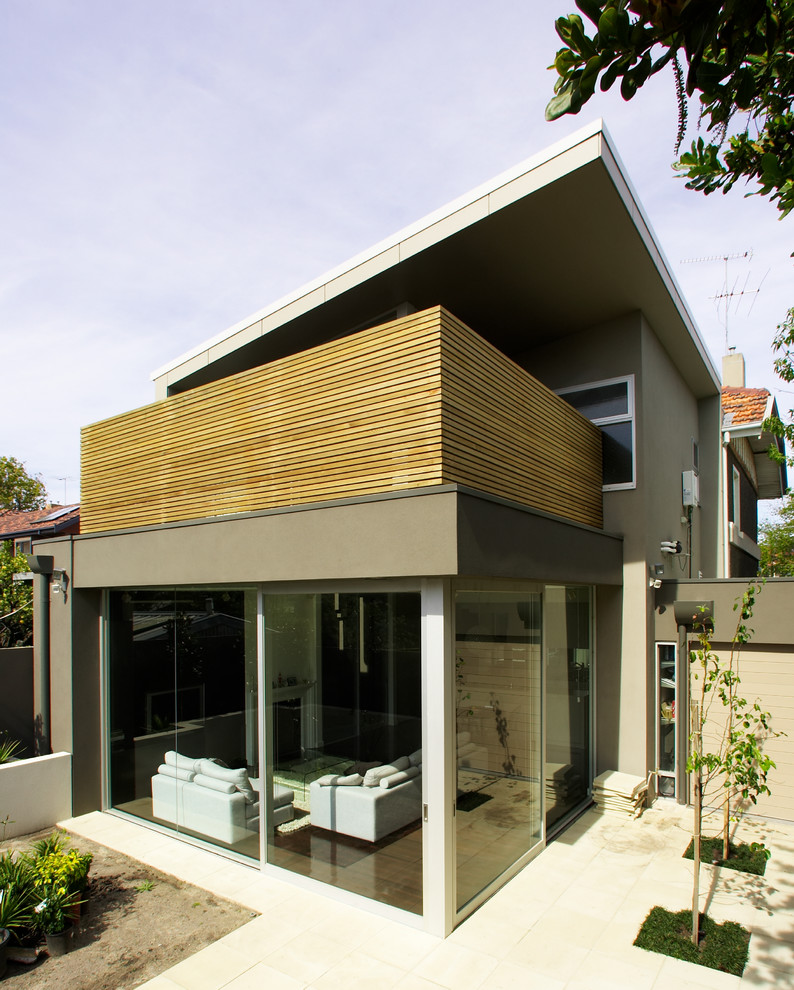 Contemporary two-storey exterior in Melbourne.