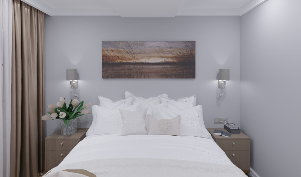 Спальня с фальш-окном в гардеробную