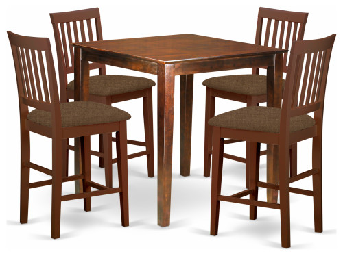 5-Piece Counter Height Set, Square Counter Height Table, 4 Counter Height Chairs