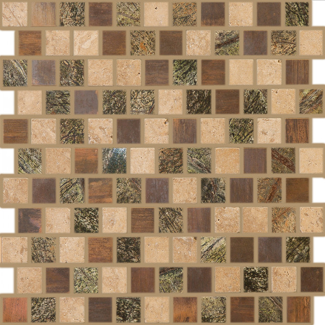 12"x12" Offset Imagination Mosaic, Set Of 4, Copper Amazon
