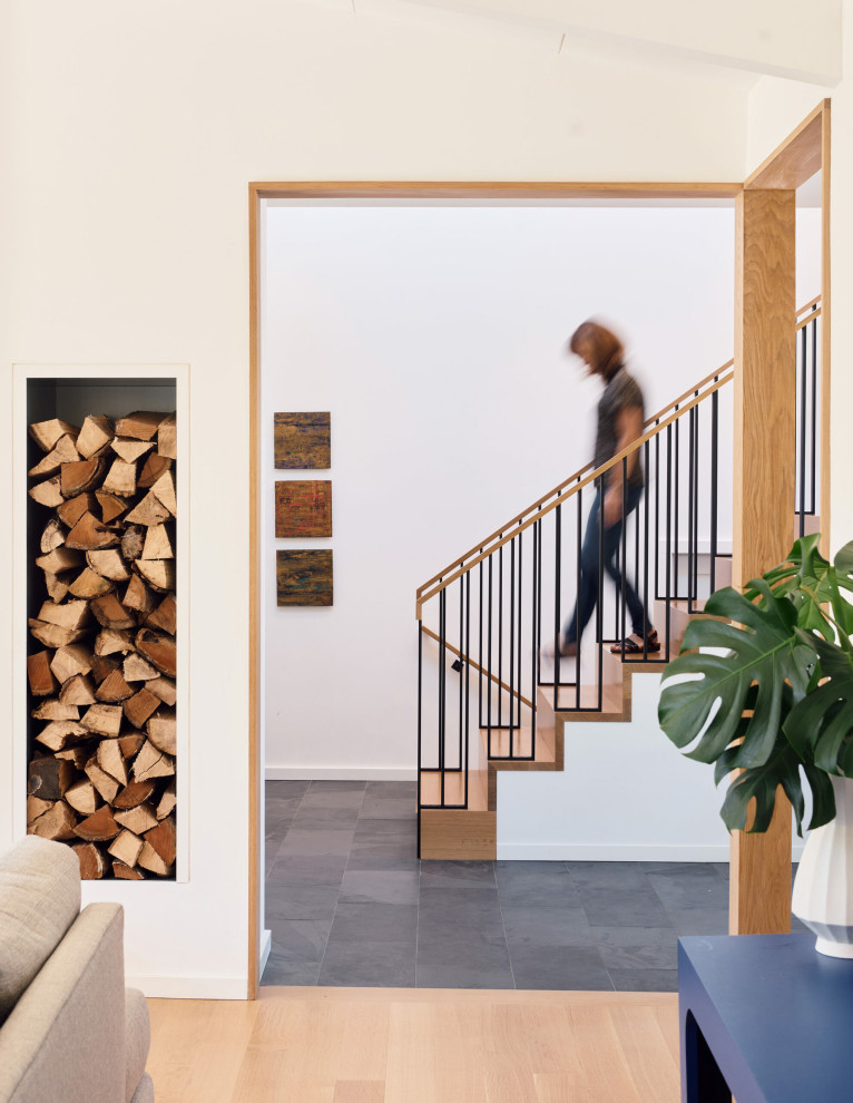 Staircase - mid-century modern staircase idea in Boston