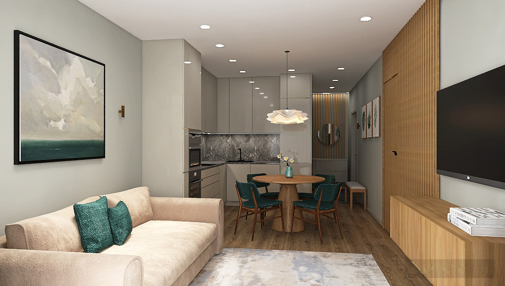 Проект трехкомнатной квартиры 66,8 кв.м.