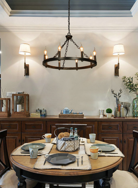 wagon wheel dining room light
