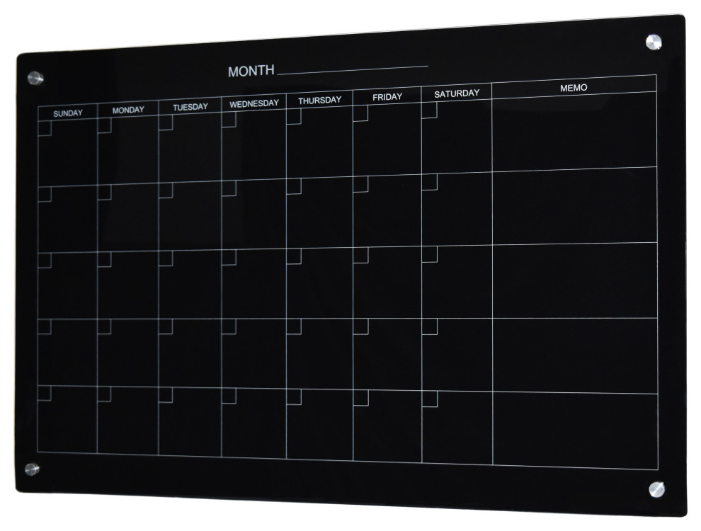 Calendar Glass DryErase Board Set AudioVisual Direct, 2' X 3