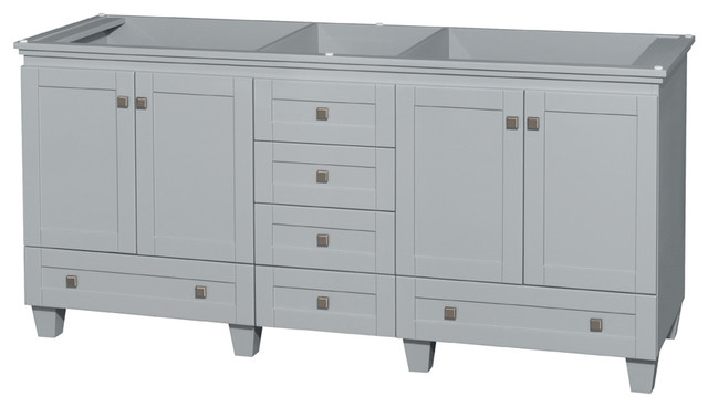 Acclaim Oyster Gray Double Vanity, 72", No Countertop, No Sink