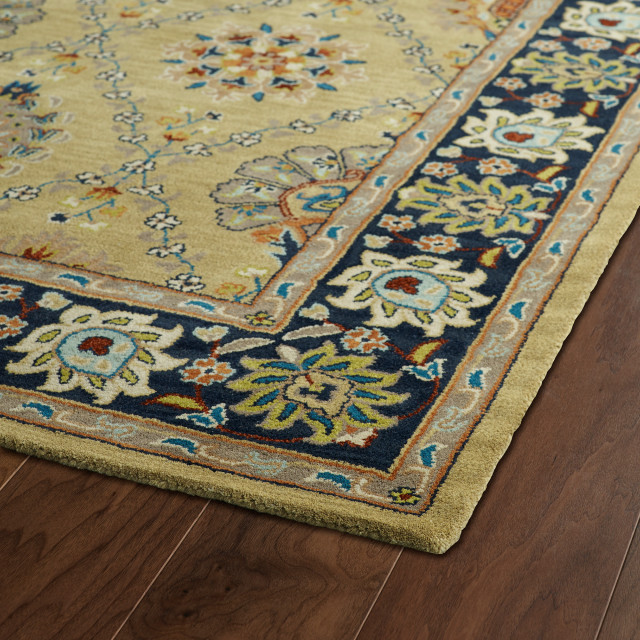 Kaleen Taj Collection Light Gold Area Rug 5'x7'9" Mediterranean