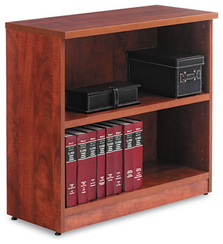 Alera Valencia Series Bookcase, 2-Shelf, 31 3/4"x14"x29 1/2", Medium Cherry