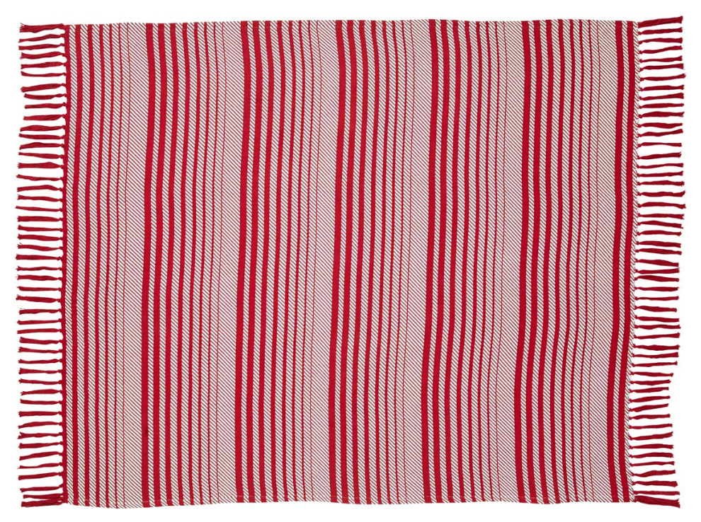 VHC Brand Whimsical Candy Cane Stripe 60" X 50" Throw 21118
