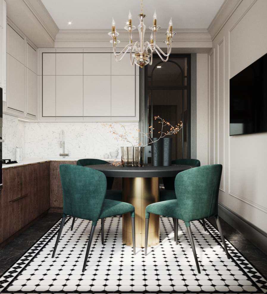 Интерьер кухни в стиле современная классика