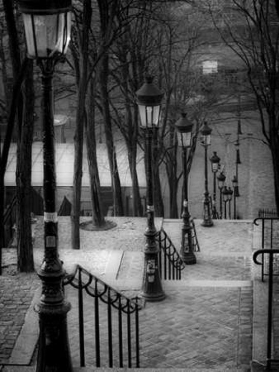 The Famous Staircase In Montmartre Paris France Print, 18.00 x 24.00 ...