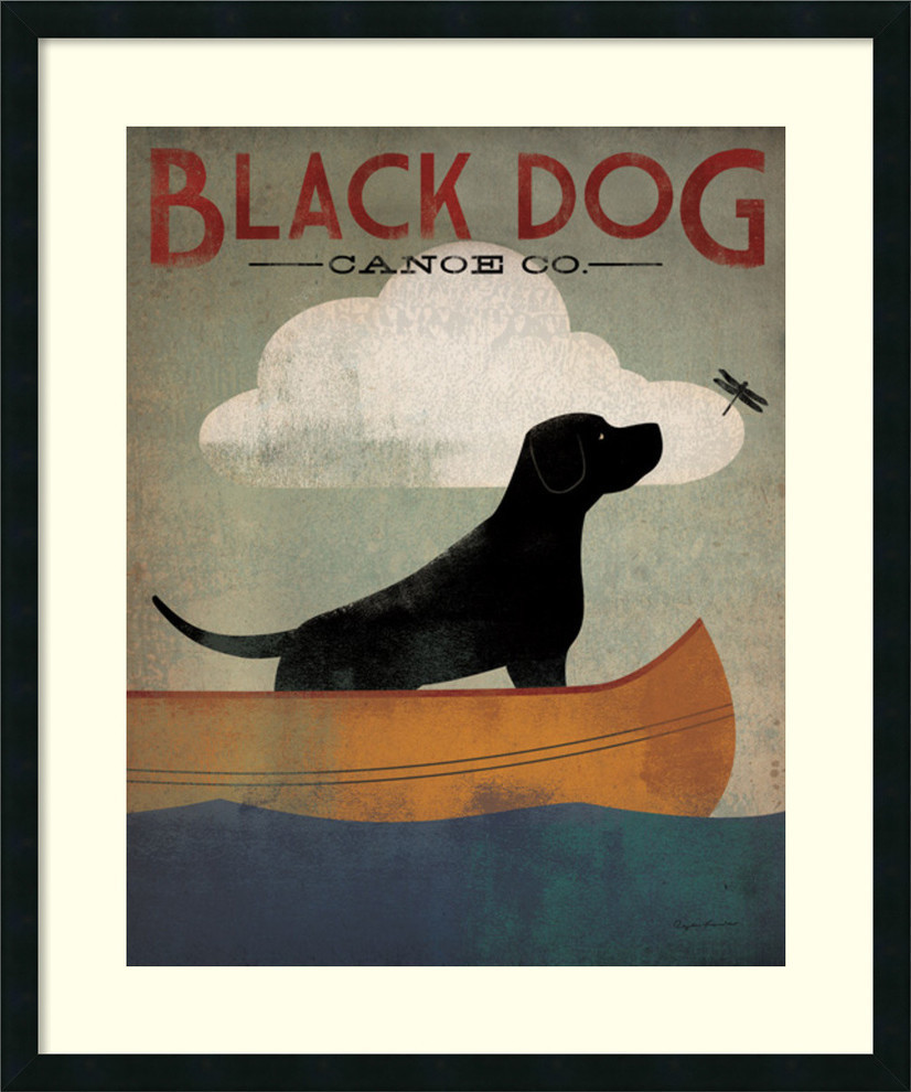 Framed Art Print 'Black Dog Canoe Co.' by Ryan Fowler, Outer Size 30"x36"