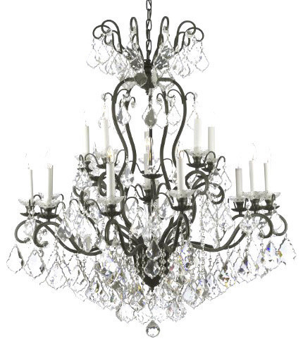 Wrought Iron Empress Crystal Chandelier